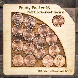 Creative Crafthouse便士硬币谜题Penny Packer 16木质益智Puzzle