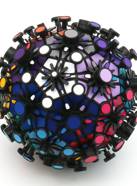 VeryPuzzle流浪足球魔方齿轮病毒黑色透明粉限量绝版异形益智玩具