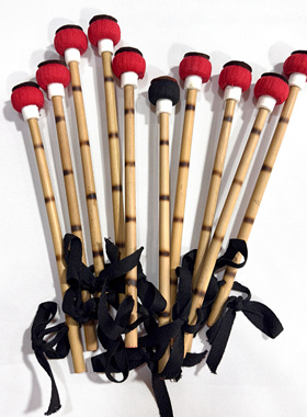 锣锤 手工制作 红色 铜锣配件 乐器配件 竹