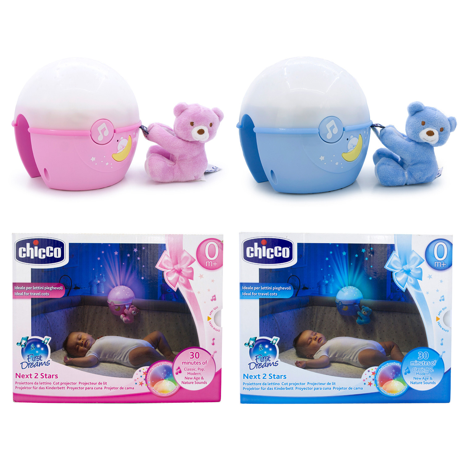 CHICCO  및  수면 야간 조명 별이 빛나는 하늘 변경 음악 수면 보조 프로젝터 램프  진정 램프
