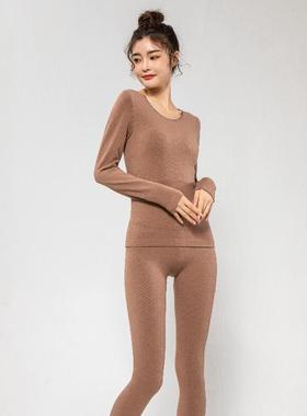 素思玛秋冬新款保暖内衣羊毛发热中厚美体秋衣秋裤套装FV82114