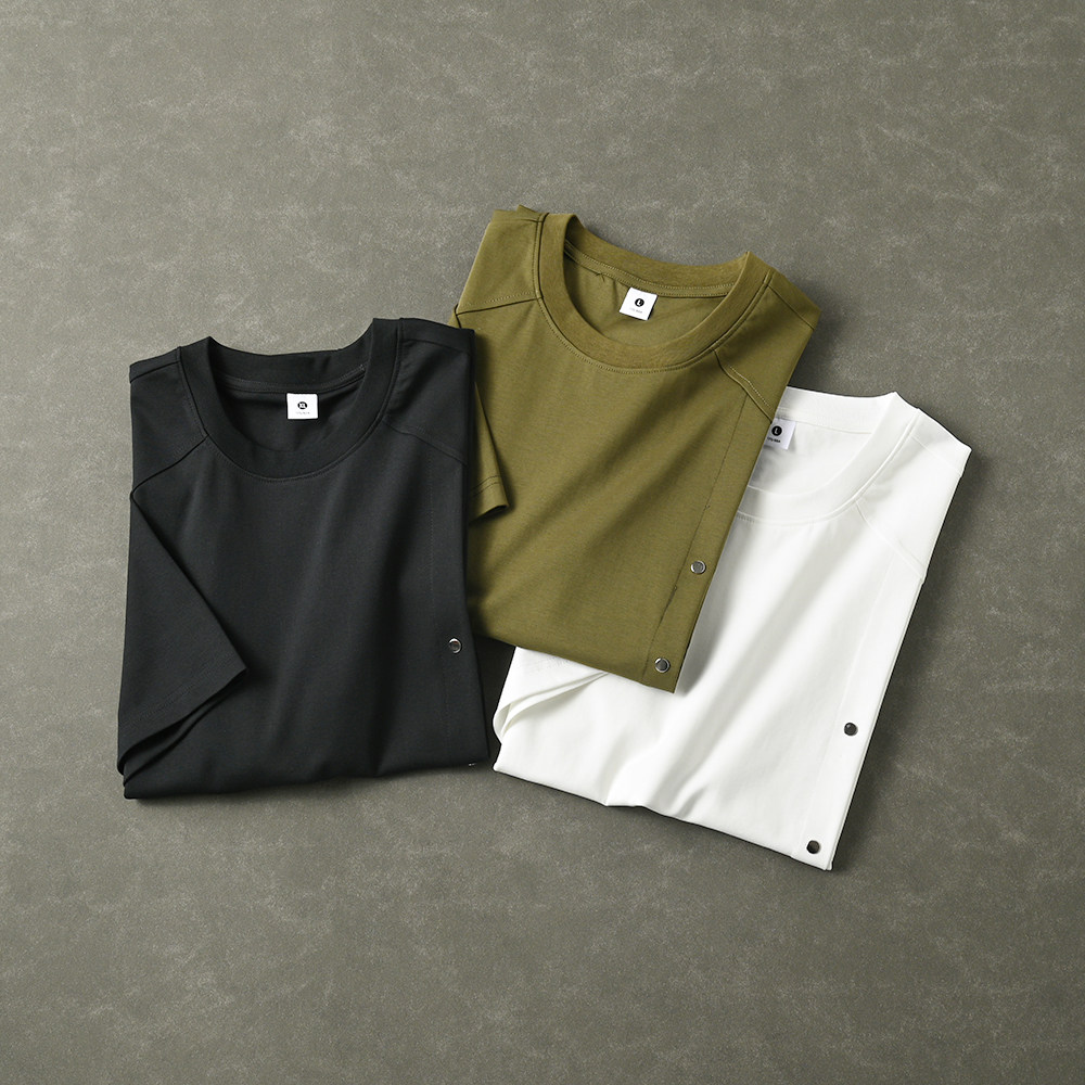 精梳棉 高品质圆领短袖T恤男夏季新款重磅纯棉透气宽松拼接半袖上