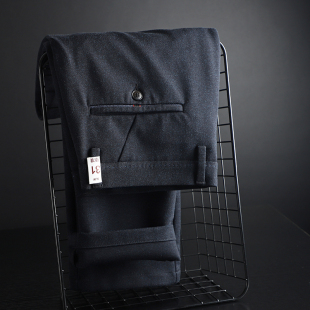 秋冬新款 弹力舒适 男士 修身 轻商务系列 剪裁休闲长裤 加厚磨毛