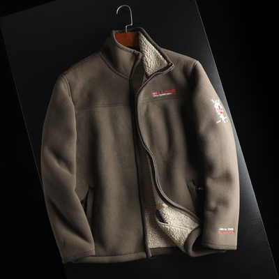 加绒加厚立领羊羔绒潮