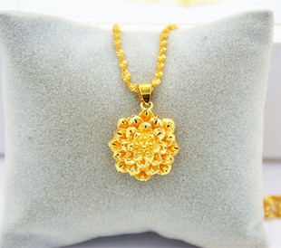包邮仿真黄金欧币饰品项链 时尚连体牡丹花饰品 女款雪花 向日葵
