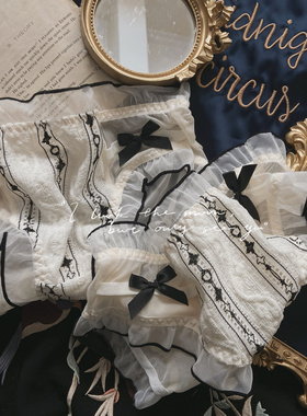 法式少女蕾丝复古纯欲网纱柔软缎面女生内裤亲肤纯棉档性感三角裤