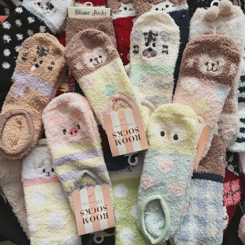 秋冬季软糯可爱卡通女生短袜船袜