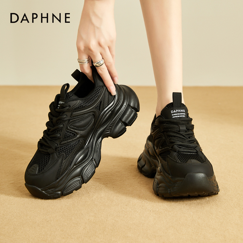 达芙妮女鞋厚底增高休闲老爹鞋