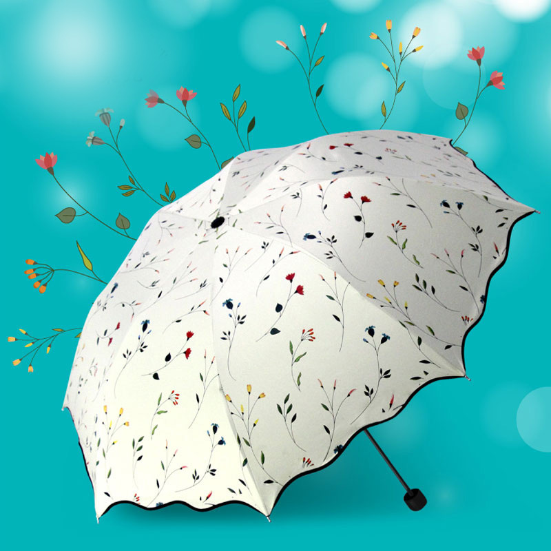 雨伞女晴雨两用韩国小清新加固三折太阳伞防晒防紫外线抗风遮阳伞