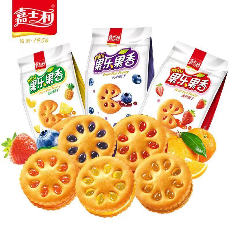 整箱发嘉士利果酱果乐果香果味夹心饼干85g休闲零食商超同款