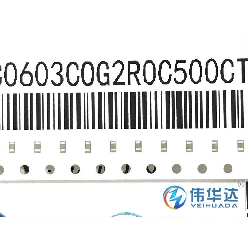 贴片电容 0603 2pF 50V ±0.25pF 1608 TCC0603COG2R0C500CT 原装
