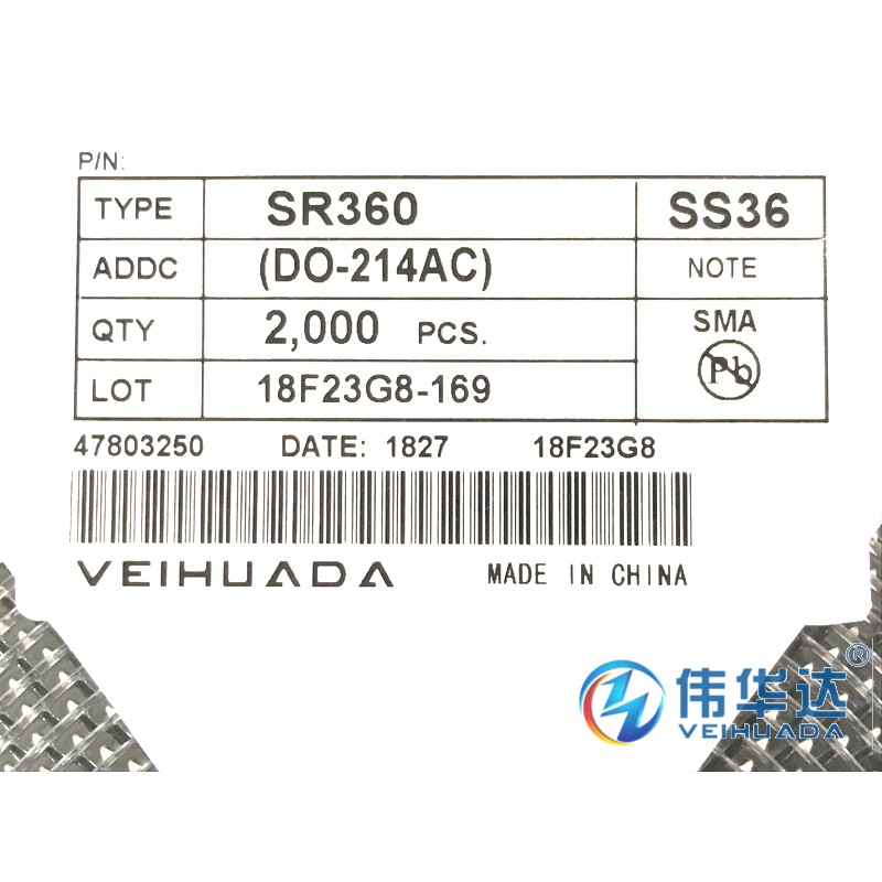 SR360 SS36 贴片肖特基整流二极管3A 60V SMA/DO-214AC 现货 50只