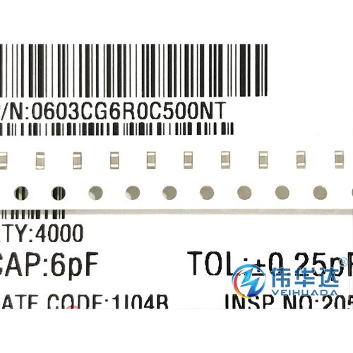 贴片电容 0603 6pF 6R0C 50V ±0.25pF 0603CG6R0C500NT 原装现货