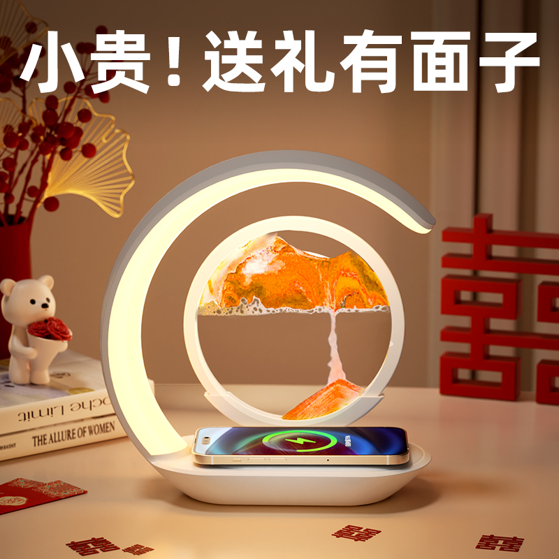 创意流沙画夜灯摆件乔迁新居搬家新婚礼物订婚卧室床头氛围灯装饰图片