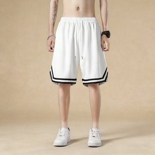 潮流宽松冰丝短裤 时尚 男经典 简约薄款 夏季 网眼沙滩休闲五分裤 男士