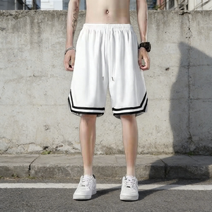 冰丝短裤男夏季薄速干空调裤网眼透气防晒工地户外胖子大码五分裤