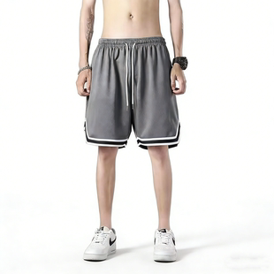 5五分裤 夏新季 男士 胖子冰丝运动短裤 沙滩超薄镂空网眼透气 加大码