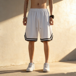 衩休闲 潮牌五分冰丝网眼速干宽松健身跑步大裤 篮球短裤 男运动美式