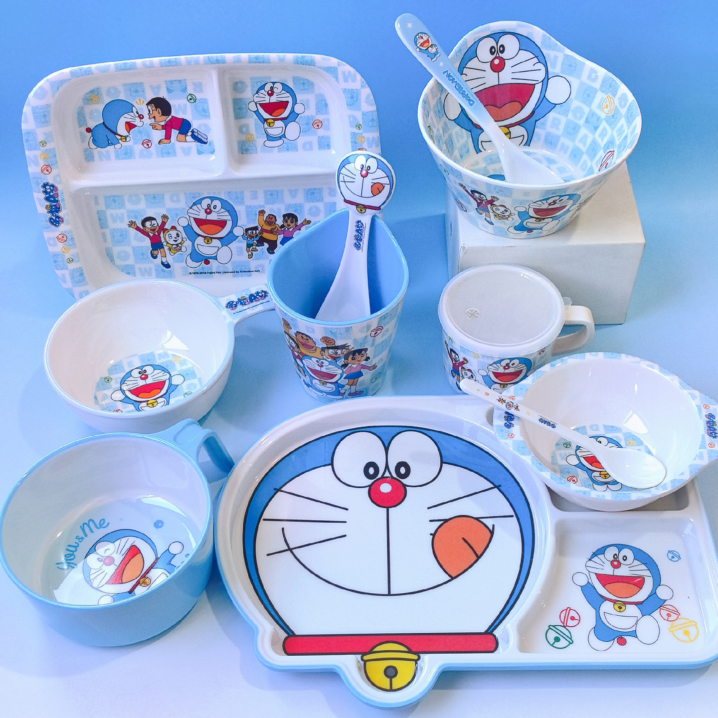 哆啦A梦叮当猫儿童碗分格餐盘