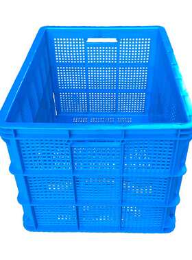 特厚755塑料周转筐快递分拣镂空蓝色塑胶筐大容量果蔬工业胶框子