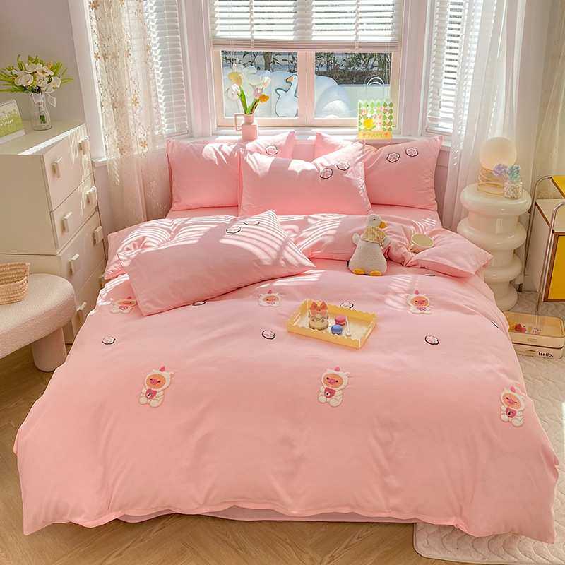 跨境小清新纯色水洗棉毛巾绣四件套1.8m床单款四件套床品,鲜花速递/花卉仿真/绿植园艺,割草机/草坪机,淘宝优惠券,粉丝福利购,淘宝优惠卷