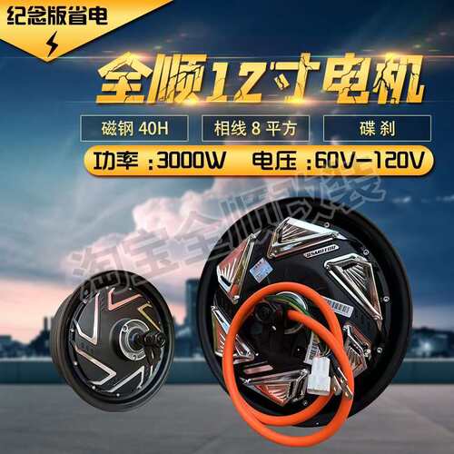 全顺12寸2000W3000W5000W纪念版瓦片省电机适用九号小牛国标电摩