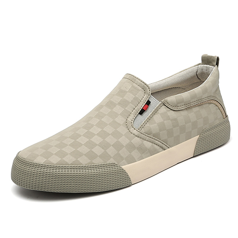 男鞋2025新款时尚低帮透气帆布鞋男潮流舒适百搭一脚蹬懒人休闲鞋