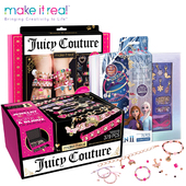 make real儿童手链迪士尼女孩穿串珠DIY手工制作首饰项链玩具