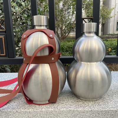 复古304不锈钢酒葫芦白酒瓶