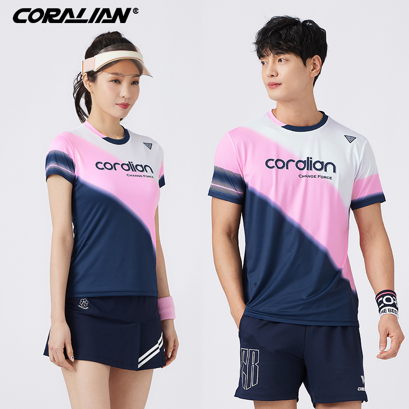 可莱安羽毛球服女套装2024新品透气速干男女款短袖上衣情侣运动服