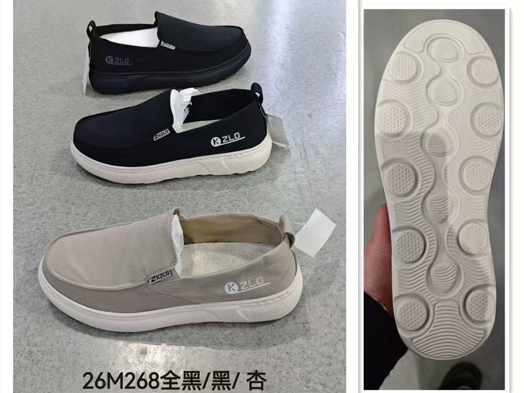 一步赢男鞋一脚蹬老北京帆布鞋套脚休闲男士春季透气软底舒适布鞋