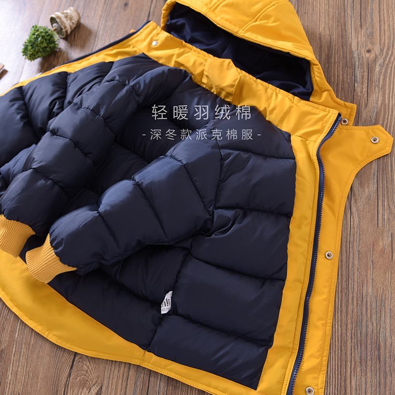 男童冬装棉衣外套2025新款儿童上衣加厚羽绒棉服加绒保暖棉袄克服