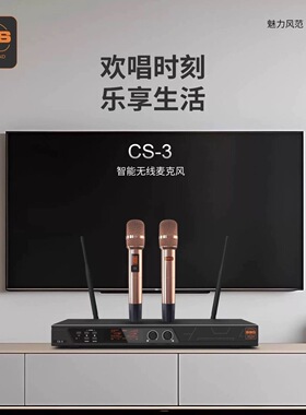 BBS CS-3OPT光纤无线话筒一拖二舞台演出家用KTV酒吧智能麦克风