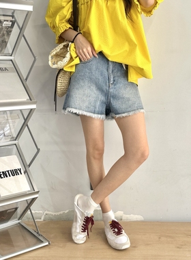 现货秒发 COEMES 官方授权 25新款牛仔毛边短裤