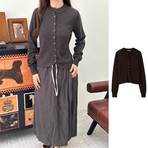 RAW STONE 官方授权26AW 18针超细羊毛扭结门襟开衫  RSAW26CD001