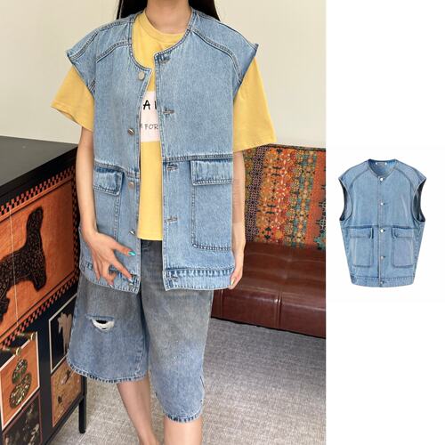 ANNAMOOER   官方授权    26SS 复古牛仔背心    AM1362SS1152WB