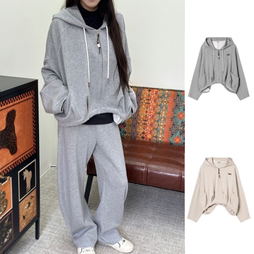 现货秒发 CAYLA 官方授权 26SS 不规则抽褶蝙蝠袖宽松运动卫衣