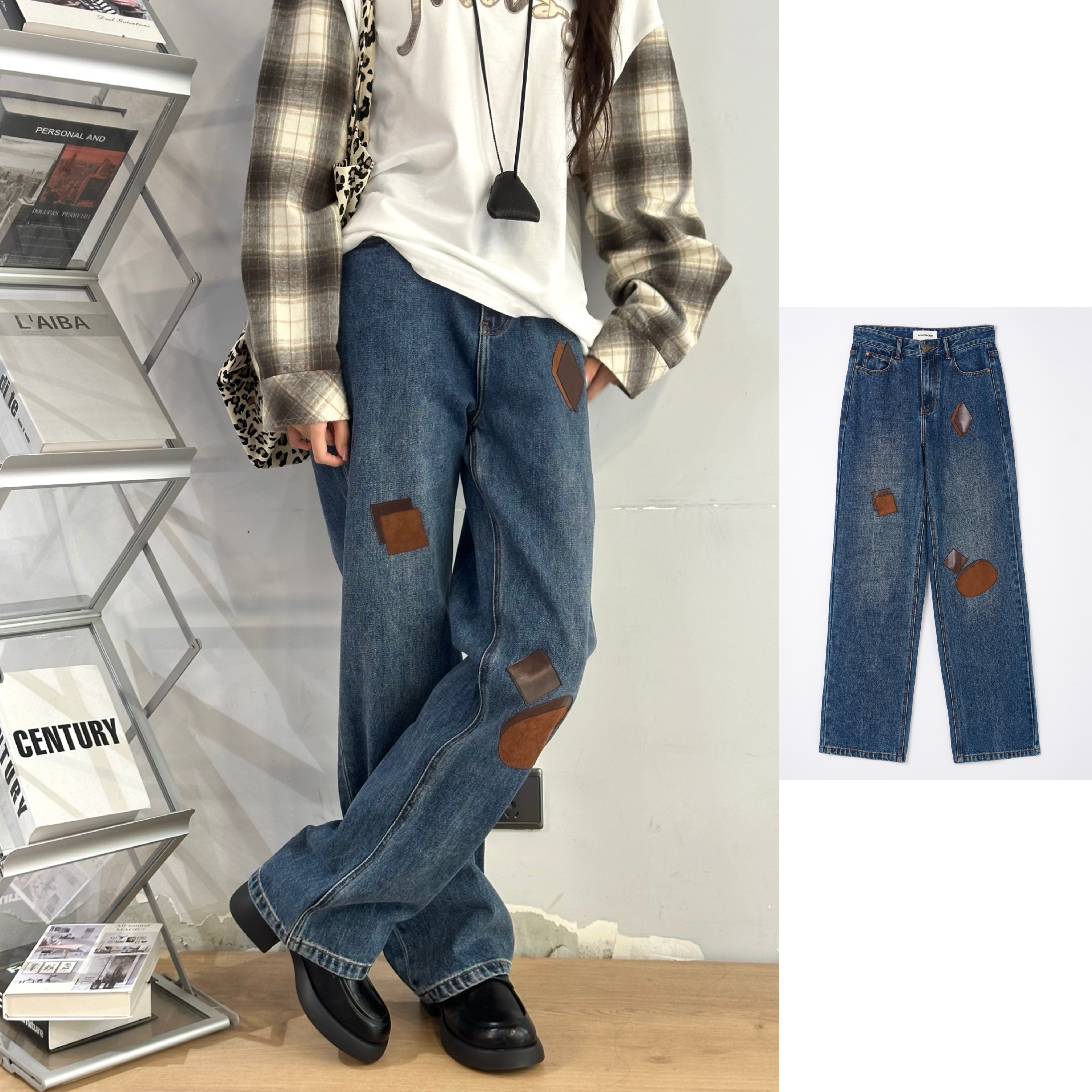 现货秒发 ANNENONO 官方授权 25AW贴布绣牛仔长裤