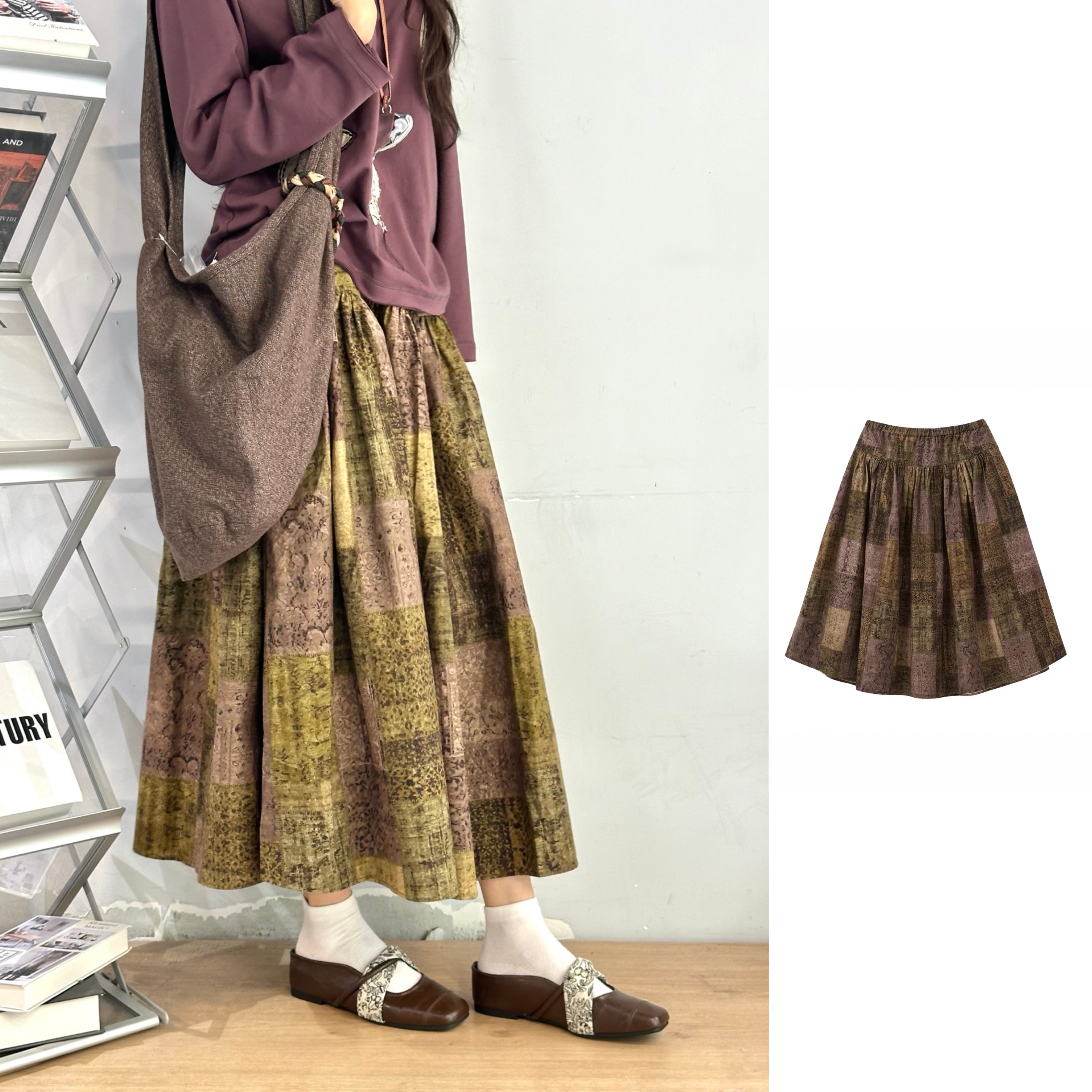 现货秒发 RAW STONE 官方授权 25AW高密匹马棉印花伞裙