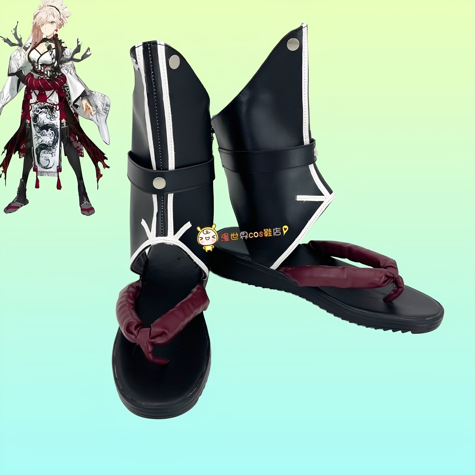 Fate狂战士宫本武藏cos鞋2596漫展角色扮演男大码cosplay靴子定制