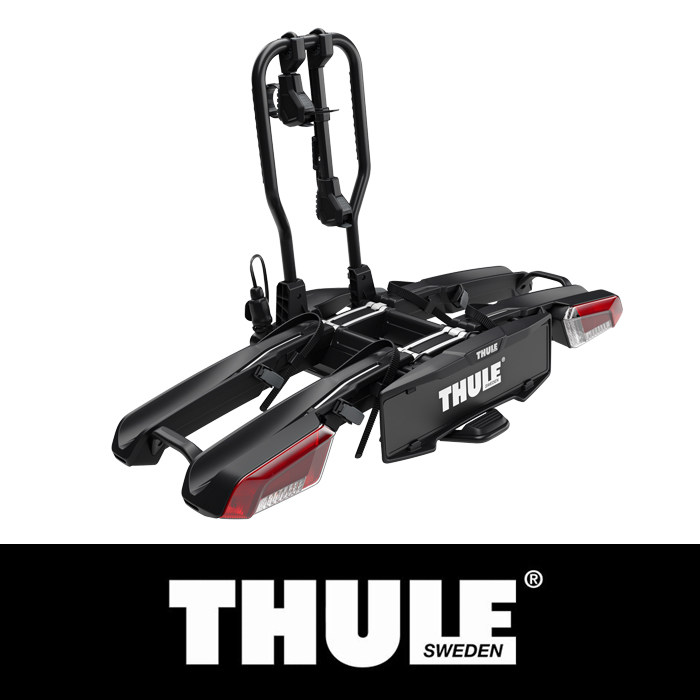 Thule EasyFold 3 平台后拖式自行车架，可装载 2 辆自行车黑色