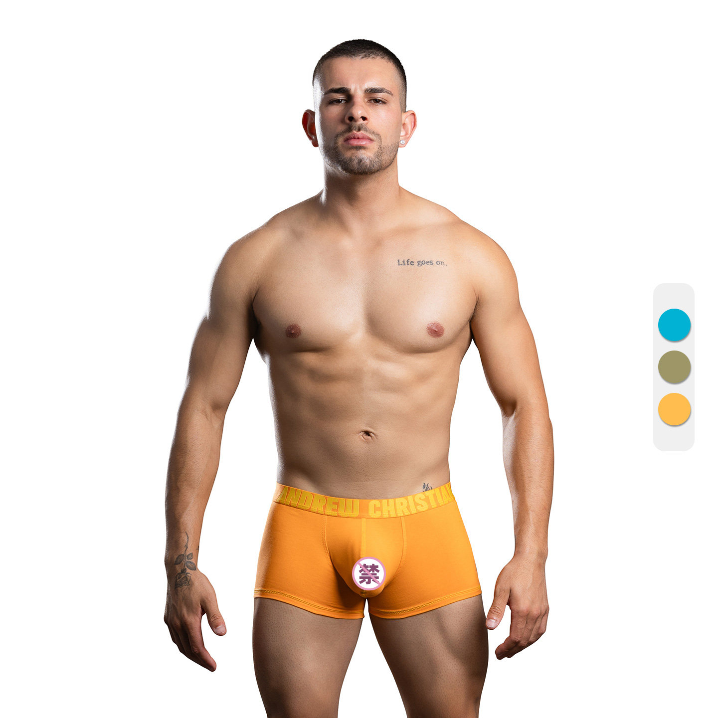 ANDREW CHRISTIAN 性感男士平角内裤棉高弹透气U凸大囊袋 93785