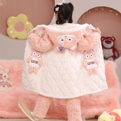 儿童睡衣夹棉女孩卡通冬季加厚款