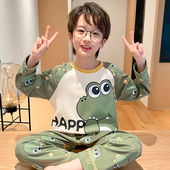 小朋友 小男孩宝宝居家服套装 男童睡衣纯棉卡通恐龙长袖 2026春秋季