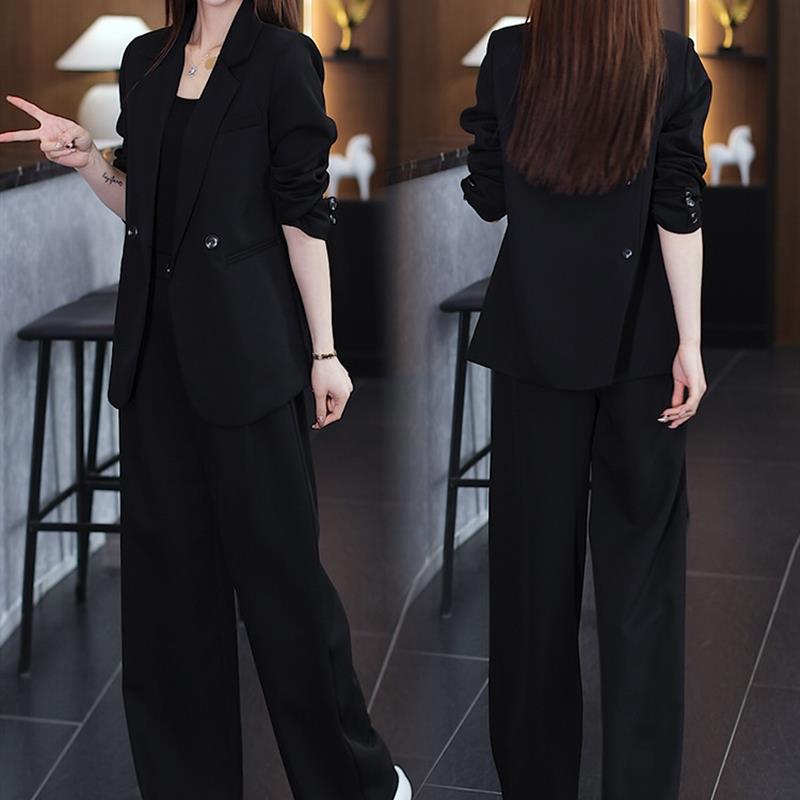 休闲西服套装女2025年早春秋季新款韩版职业西装外套阔腿裤两件套