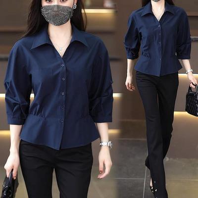 爆款衬衣女法式小资收腰小上衣早秋女装2025新款衬衫巨好看的小衫