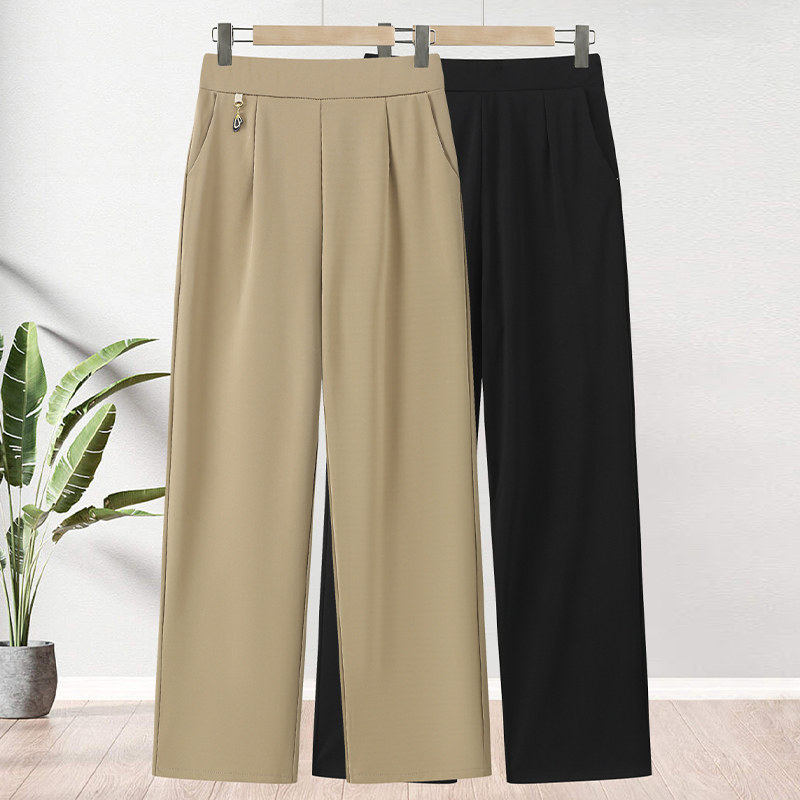 中老年妈妈装秋款直筒裤宽松中老年人女装裤子时尚休闲裤高腰长裤图片