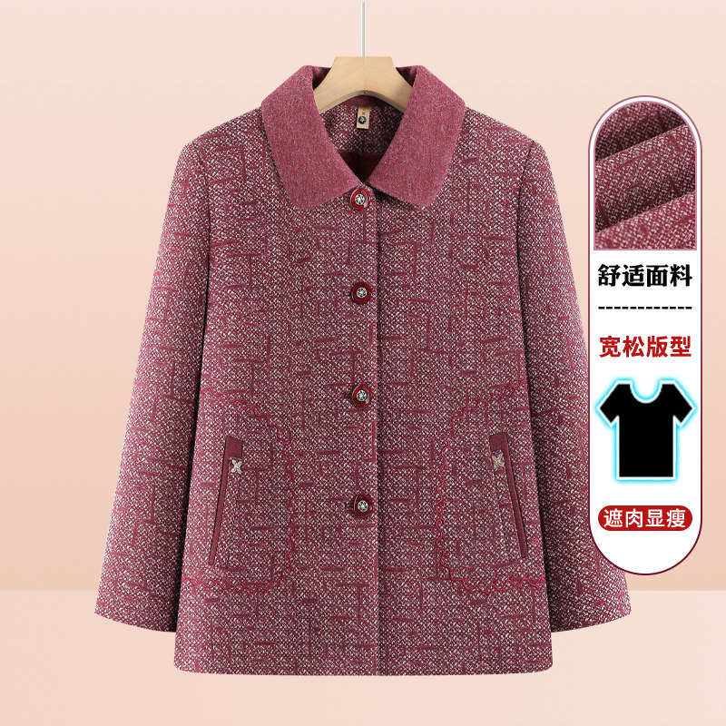 中老年春秋装外套女奶奶装秋季妈妈秋装新款70岁80老人老太太衣服图片