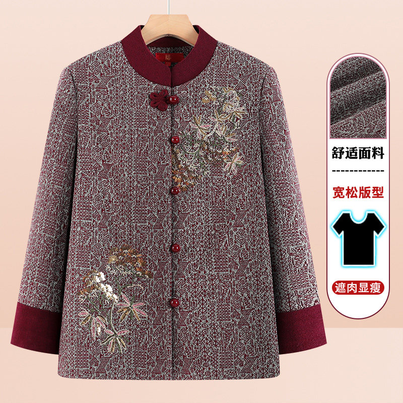 老年人秋装外套女奶奶装2026新款妈妈春秋上衣老太太唐装老人衣服图片
