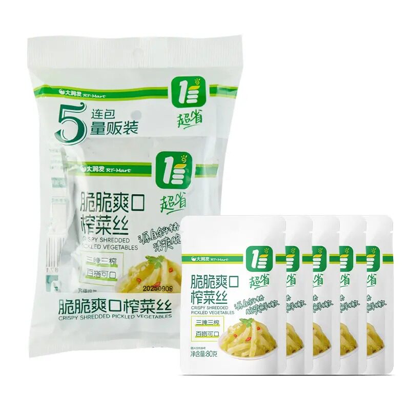 超省脆脆爽口榨菜丝80g*5包